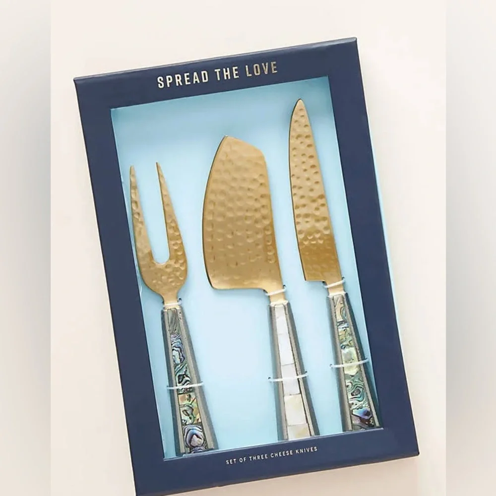 Anthropologie Arctic Twilight Cheese Knives Set Of 3